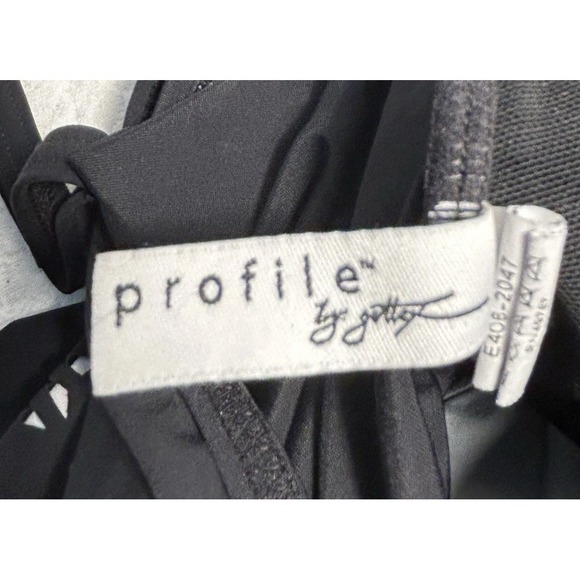 Profile By Gottex Bandeau Swimdress Womens Swimsuit 8 Black One piece Laser Cut - Picture 4 of 14